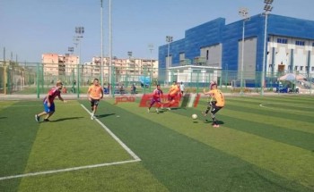 فاعليات اللقاء الختامي لدوري الأندية الصغيرة للأحياء الشعبية لخماسي كرة القدم ببورسعيد