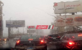 توقف حركة المرور بكوبري 6 أكتوبر المتجه للمهندسين بسبب الأمطار