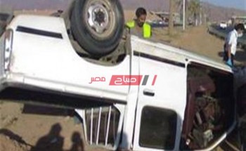 إصابة 3 أشخاص نتيجة حادث إنقلاب سيارة غرب الأقصر