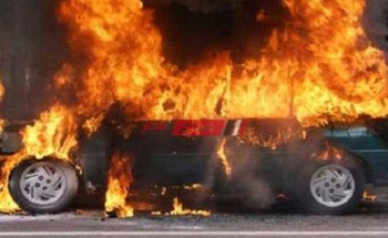 الحماية المدنية تسيطر على حريق نشب بسيارة أعلى كوبرى 6 أكتوبر