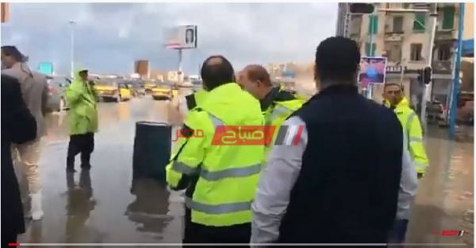 طقس الإسكندرية الآن: فيديو تراكم مياه الأمطار في سيدي جابر