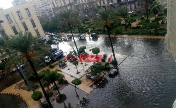 بالصور غرق شوارع الإسكندرية بسبب هطول الأمطار الغزيرة اليوم