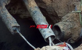 إصلاح هبوط أرضي وكسر ماسورة مياه في حي المنتزه بالإسكندرية