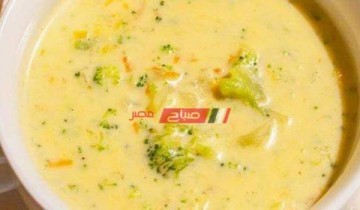 طريقة عمل حساء البروكلي بالجبنة الشيدر الصفراء