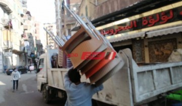 حملات إزالة إشغالات مكبرة في نطاق حي وسط بمحافظة الإسكندرية