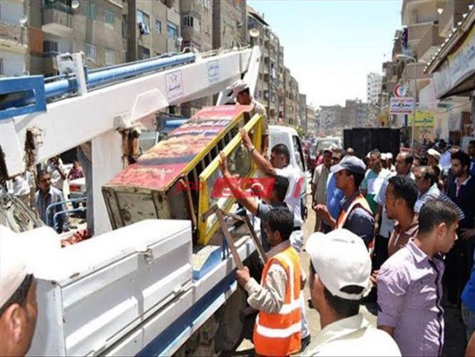 إزالة 119 حالات إشغال من الشوارع في حملة بمحافظة بني سويف