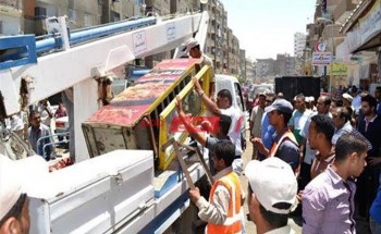 إزالة 119 حالات إشغال من الشوارع في حملة بمحافظة بني سويف
