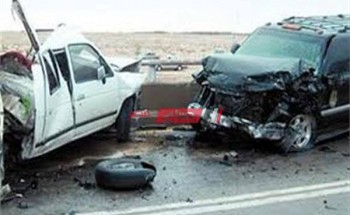 إصابة 4 مواطنين إثر حادث تصادم بين سيارتين طريق بورسعيد الإسماعيلية