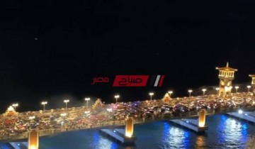 بالفيديو احتفالات رأس السنة الميلادية 2021 أعلي كوبري ستانلي في الإسكندرية