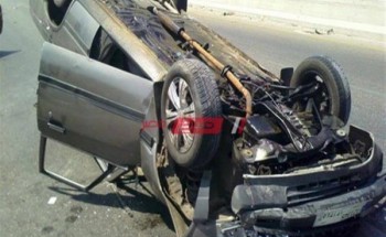 إصابة طبيب جراء حادث انقلاب سيارة ملاكى فى بنى سويف