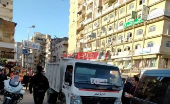 حملات مكبرة لإزالة الإشغالات من مزلقان فيكتوريا في الإسكندرية