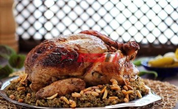 طريقة عمل الدجاج المحشى بخلطة الفريك بطعم مميز ومختلف على طريقة الشيف سارة عبد السلام
