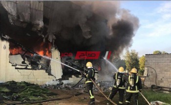 بالفيديو السيطرة على حريق نشب داخل مخزن للأخشاب في قرية البستان بدمياط