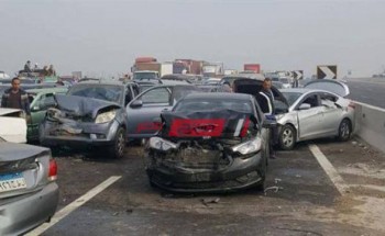 مصرع شخص وإصابة 2 أخرين إثر حادث تصادم مرورى طريق السويس – العين السخنة