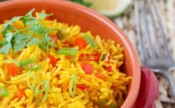 طريقة عمل الأرز البسمتى بالزعفران مع الفول الأخضر واللحم المفروم على طريقة الشيف سارة عبد السلام