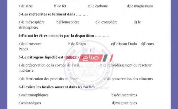وزارة التربية والتعليم نماذج استرشادية للصف الثاني الاعدادي الترم الأول 2021 لغات فرنساوي