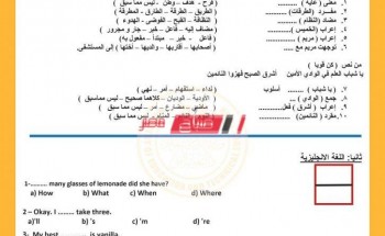 رابط تحميل نماذج امتحانات الصف السادس الابتدائي المجمعة عربي ولغات اختبار شهر مارس 2021