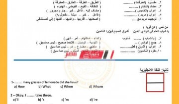 رابط تحميل نماذج امتحانات الصف السادس الابتدائي المجمعة عربي ولغات اختبار شهر مارس 2021