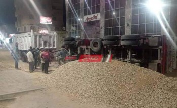مصدر طبي: حادث إنقلاب مقطورة على طريق الترعة الشرقاوية بدمياط لم يسفر عن إصابات