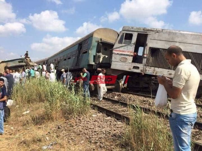 بالفيديو لحظة حادث تصادم قطار سوهاج ومصرع واصابة 123 شخص