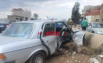 إصابة شخصين جراء حادث تصادم بين 3 سيارات على طريق دمياط الجديدة