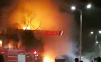 نشوب حريق هائل داخل محل كماليات سيارات في منطقة محرم بك بمحافظة الإسكندرية