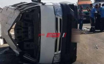 تفاصيل إصابة 12 عامل في حادث انقلاب سيارة ميكروباص ببرج العرب في الإسكندرية