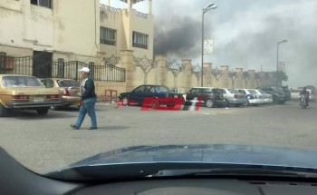 الدفع بعدد من سيارات الإطفاء للسيطرة على حريق نادى الصيد فى بورسعيد