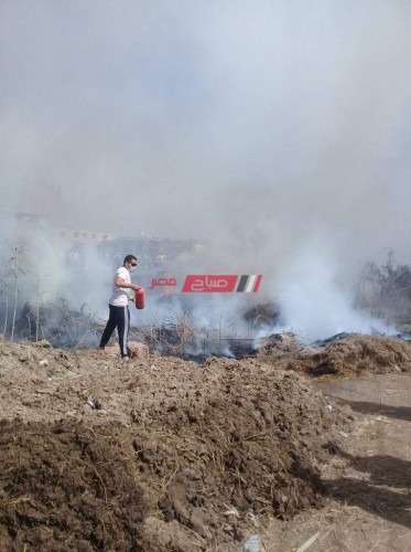 السيطرة على حريق مخلفات أرض زراعية فى دمياط دون خسائر بشرية