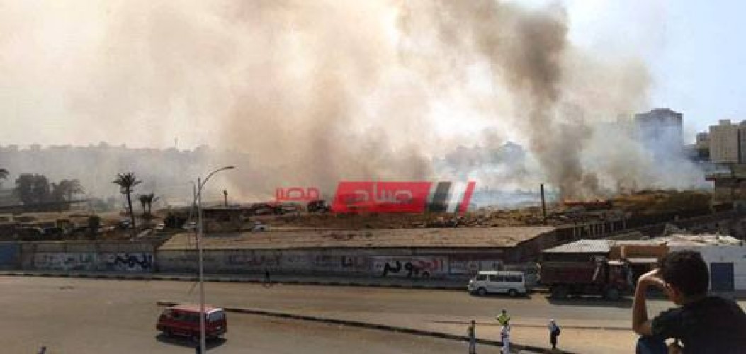 بالصور نشوب حريق في أرض شركة النحاس المصرية بمحافظة الإسكندرية