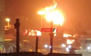 تفاصيل اندلاع حريق هائل في ميناء الإسكندرية