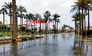 امطار غزيرة ورعد وبرق في دمياط مع اجواء شتوية