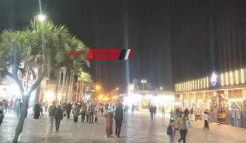 توافد مستمر على شارع النيل برأس البر خلال الاحتفال بشم النسيم
