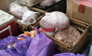 ضبط 2 طن مصنعات دواجن ولحوم غير صالحة للاستخدام الآدمي في دمياط