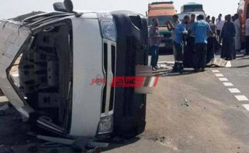 وفاة وإصابة 10 أشخاص جراء حادث انقلاب سيارة بالمنيا