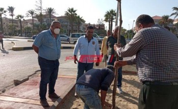 رئيس محلية رأس البر بدمياط يتابع أعمال رفع كفاءة الجزيرة الوسطى بالمدينة