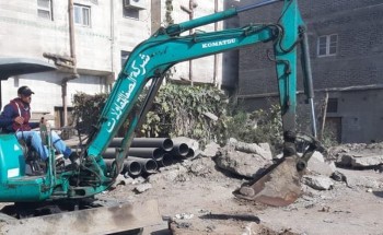 بدء أعمال تنفيذ خط طرد الصرف الصحى في قرية البساتين بدمياط