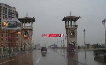 هطول أمطار غزيرة علي الإسكندرية في نوة رأس السنة 2023