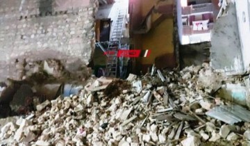 انهيار عقار مأهول بالسكان في منطقة محرم بك بمحافظة الإسكندرية