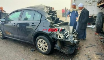 بالصور حادث مروع على طريق بورسعيد باتجاه دمياط بسبب الشبورة