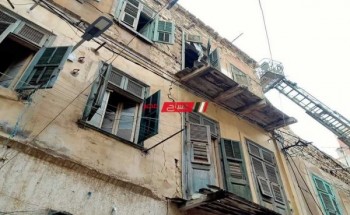 انهيار اجزاء من عقار في منطقة اللبان بمحافظة الإسكندرية
