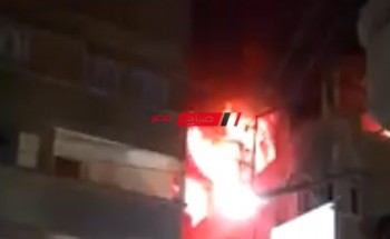 بالصور السيطرة على حريق هائل نشب في شقة سكنية بدمياط