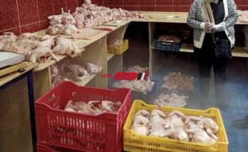 ضبط 1400 كيلو دجاج بمجزر يدار بدون ترخيص في دمياط
