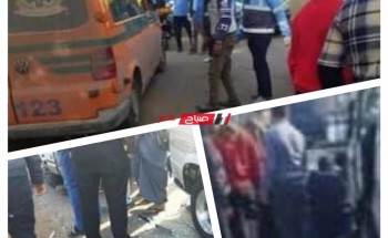 إصابة شخصان في حادث تصادم ميكروباص وربع نقل على طريق كفر سعد بدمياط