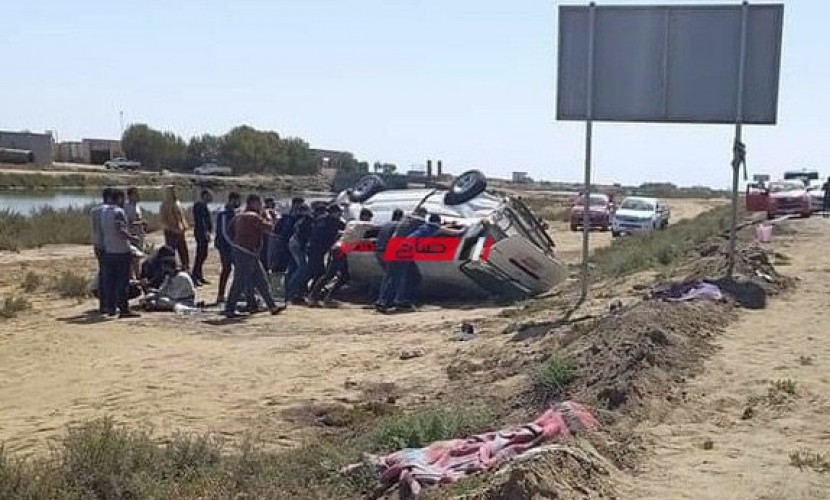 بالأسماء إصابة 10 أشخاص جراء انقلاب سيارة ميكروباص على طريق دمياط – بورسعيد