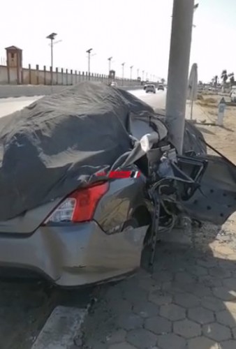 وفاة واصابة 5 اشخاص في حادث مروع على طريق دمياط بورسعيد