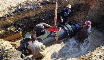 محلية دمياط: إصلاح كسر خط مياه طريق الدكتور علي مشرفة