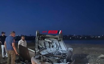 إصابة شخص جراء إنقلاب سيارة ملاكي على طريق رأس البر بدمياط