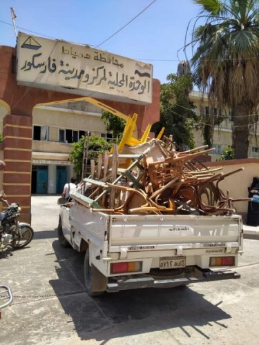 حملات مكبرة للتصدى لظاهرة إشغالات المقاهي في شوارع مدينة فارسكور بدمياط