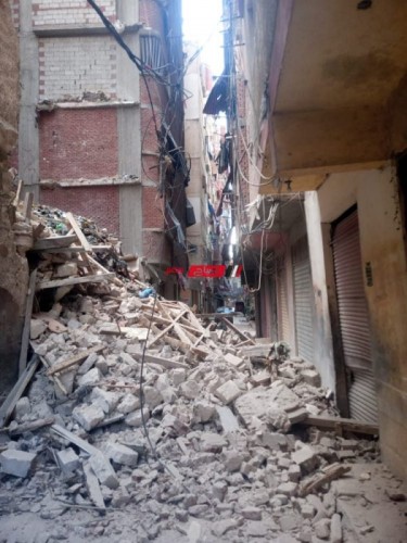انهيار اجزاء من عقار بمنطقة كرموز في الإسكندرية